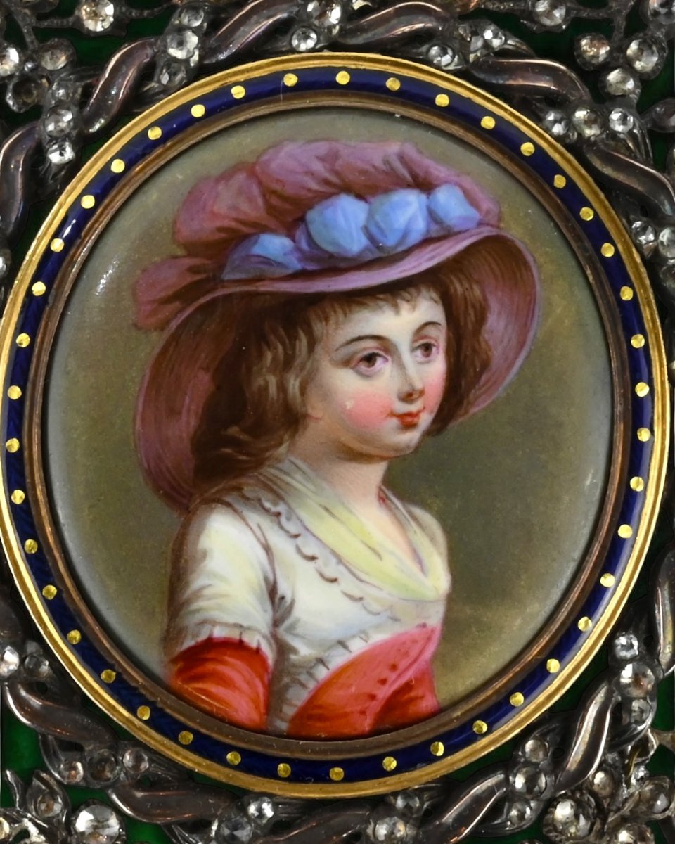 Pendente in Oro, Diamanti e Smalti - XVIII Secolo -photo-2